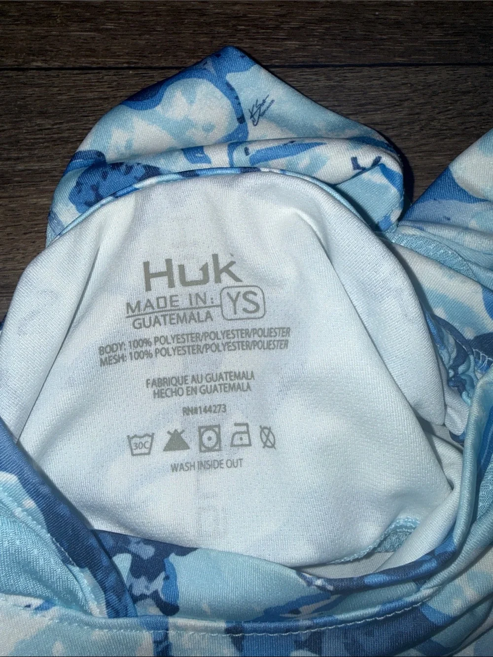 Huk Kids Light Blue Camo Hooded Rashguard